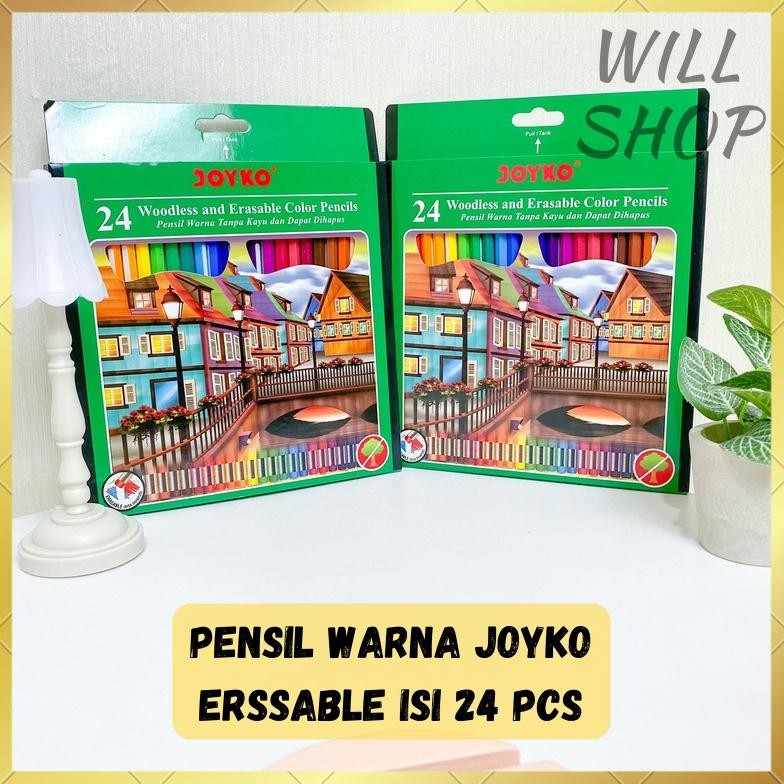 

TERSEDIA PENSIL WARNA 24 PCS BISA DI HAPUS JOYKO PANJANG CP-103 WODLES AND ERASABLE COLOR PENCILS COD TERMURAH AST