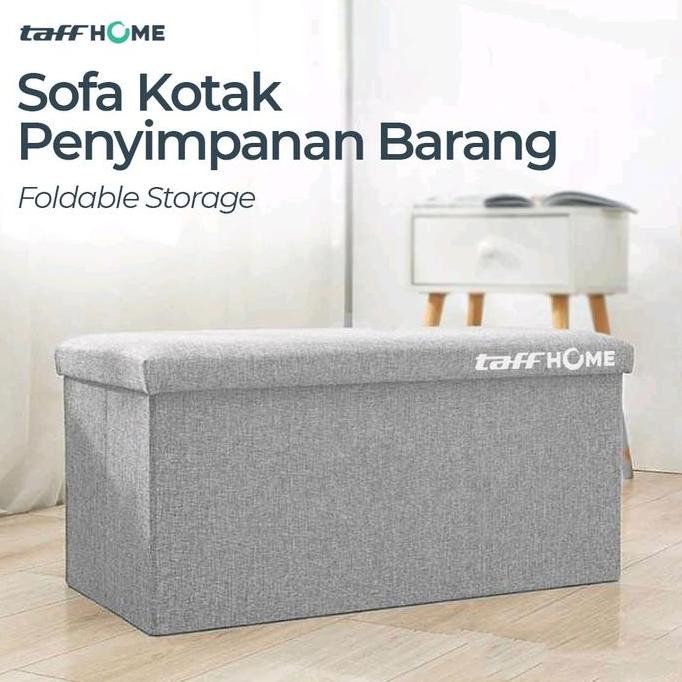

Terlaris Taffhome Sofa Kotak Penyimpanan Barang Foldable Storage Box 48X30X30Cm - L170 - Gray Linen