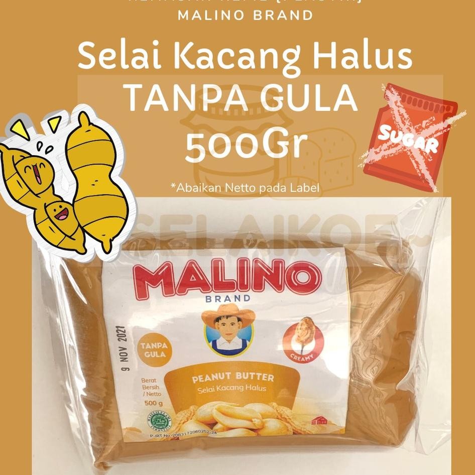 

Selai Kacang Halus Tanpa Gula Peanut Butter Creamy No Sugar Gr Malino Brand