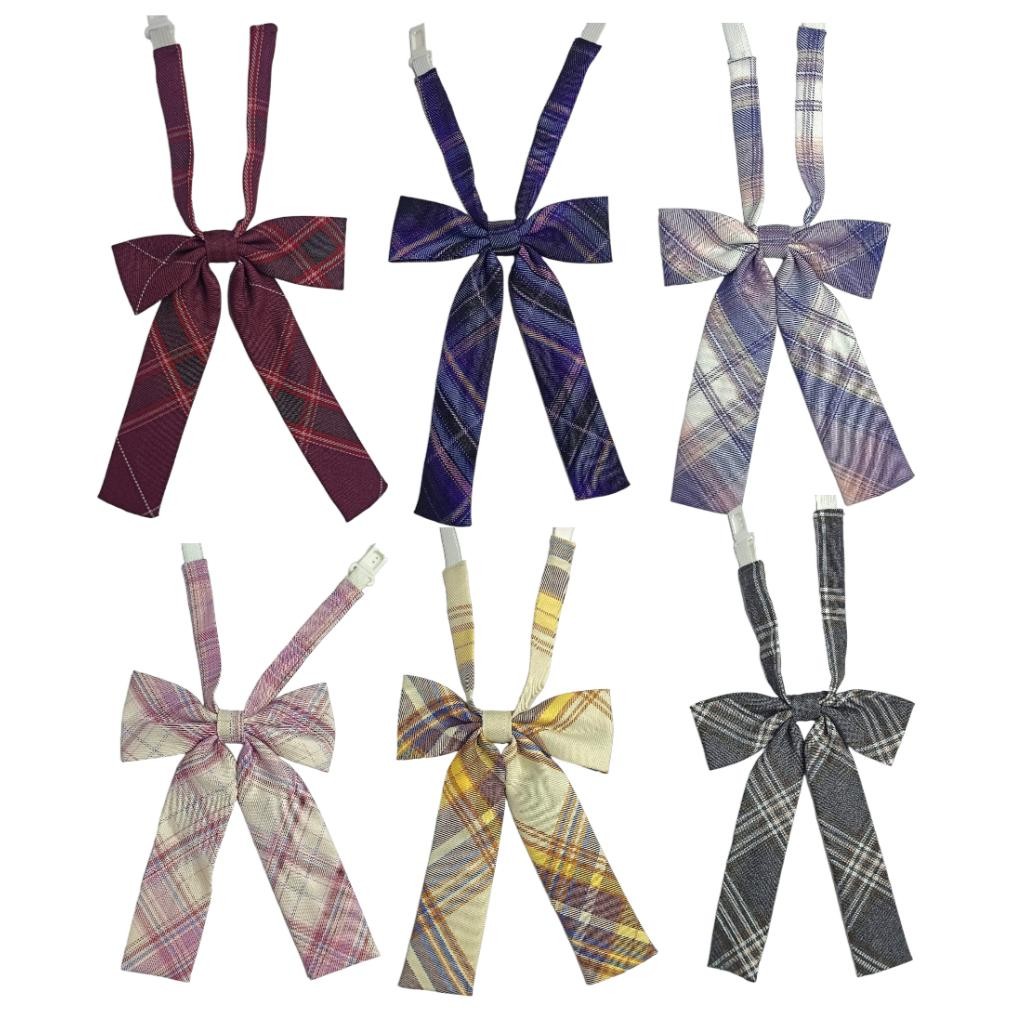 sfI KIAMA - Dasi Kupu-Kupu Panjang  Slim Wanita Motif Kotak-Kotak Women Fashion Bowtie Seragam Sekol