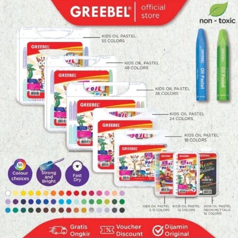 

Crayon Oil Pastel Greebel 18 warna ( 1set/18wrn ) AST
