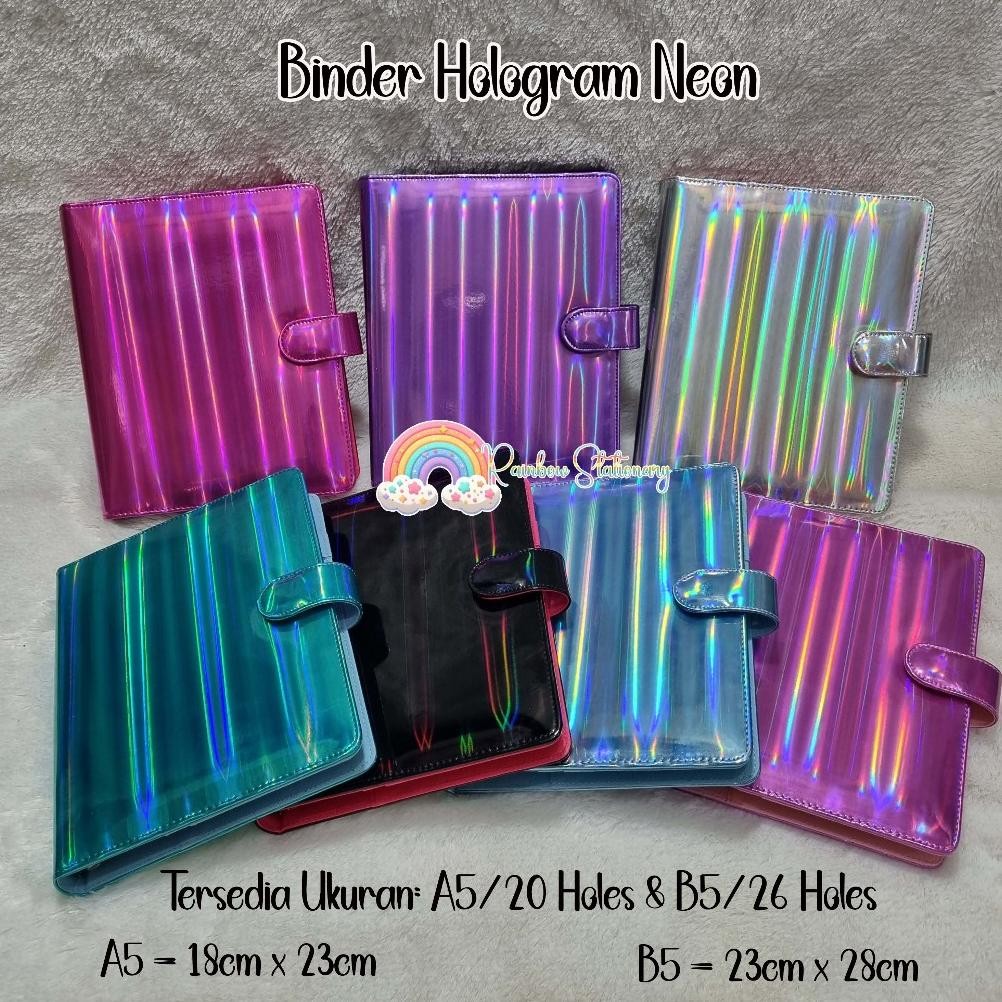 

Binder Hologram Neon. Tersedia Ukuran A5/20holes & B5/26holes AST
