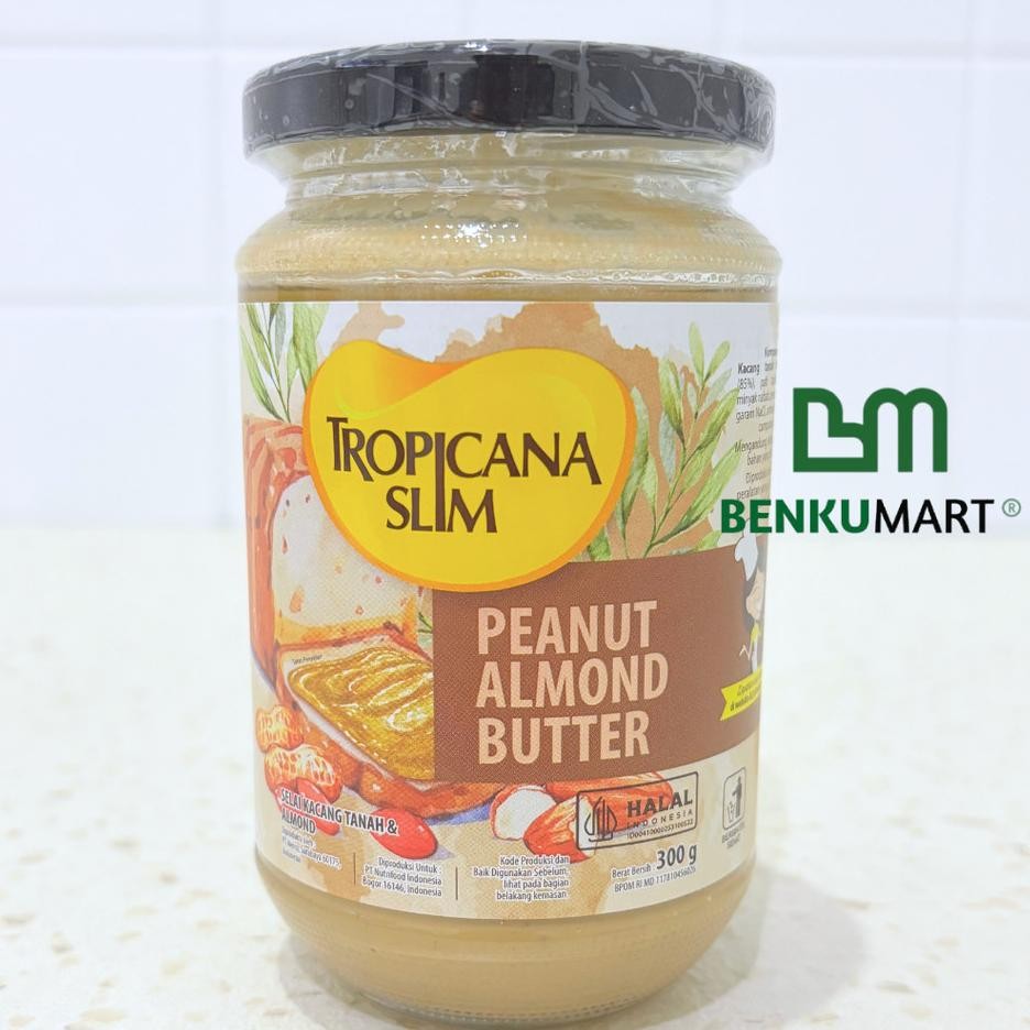 

Slim Peanut Almond Butter Spread Jam 300 Gram Selai Kacang Almond Nikmat Tanpa Gula Pasir Halal