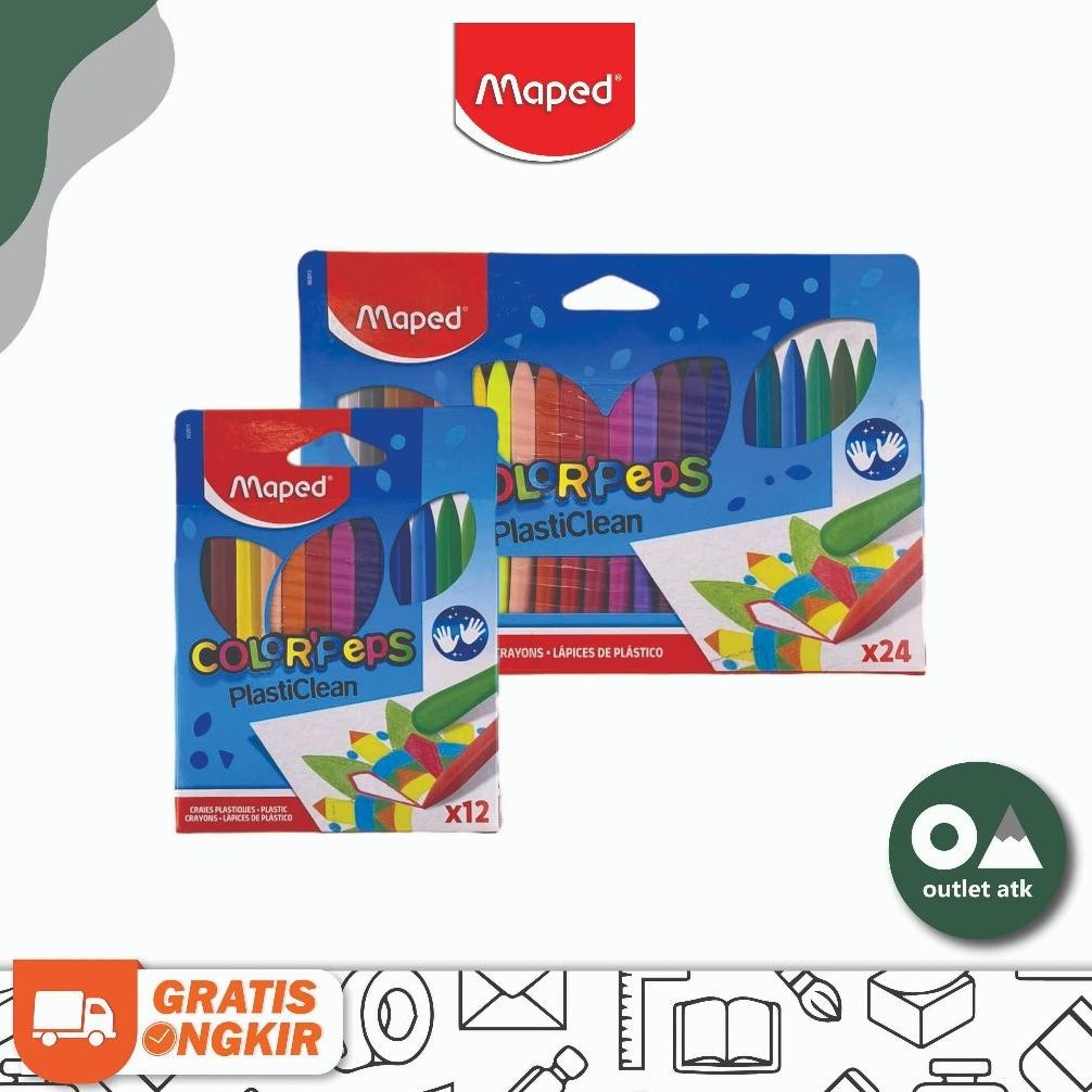 

Krayon Bersih Maped Colorpeps Plasticlean - Crayon Warna Anak Prancis Ori AST
