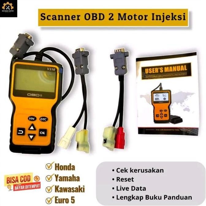 Scanner Scanner Obd 2 Motor Injeksi Alat Servis Motor Injeksi New Stok