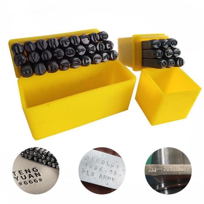 

Terlaris Stempel Cetakan Huruf Nomor Number Letter Punch Set 36pcs Angka huruf SALE