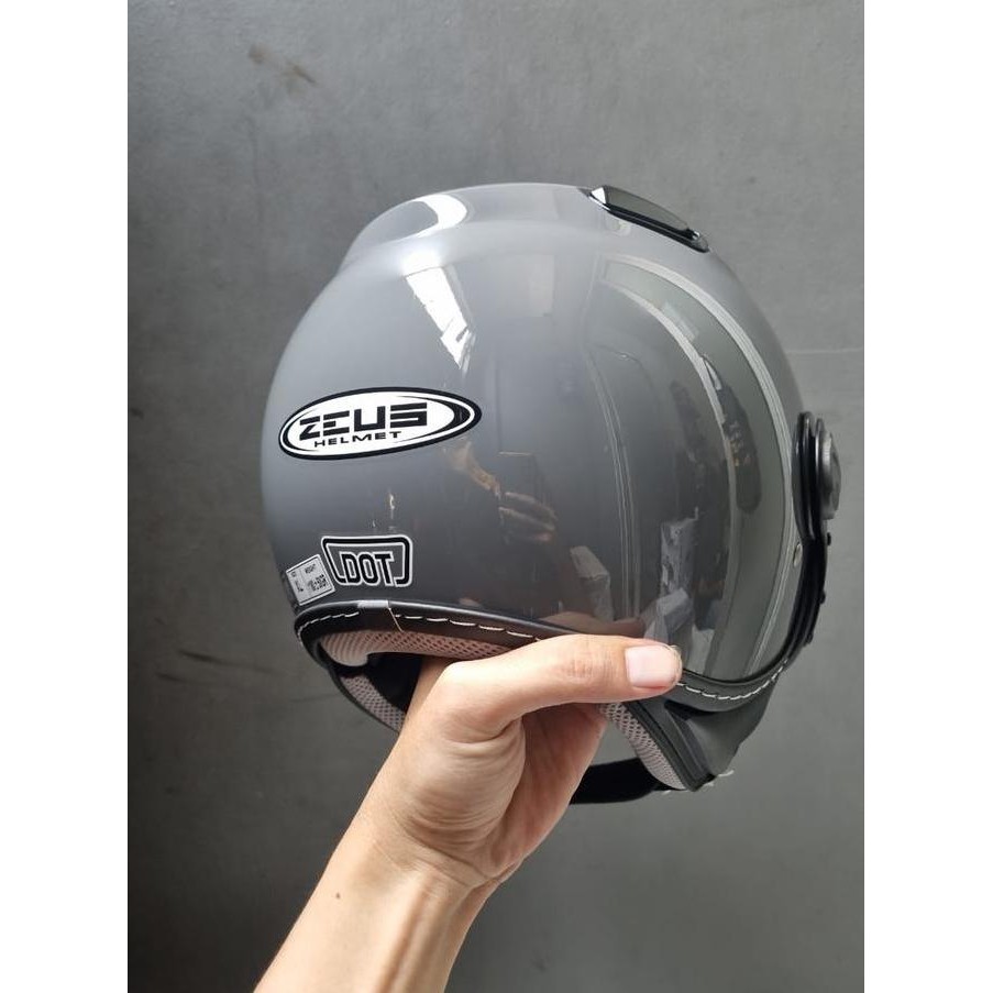 Wony Zeus 210K Grey Retro Single Visor Helmet