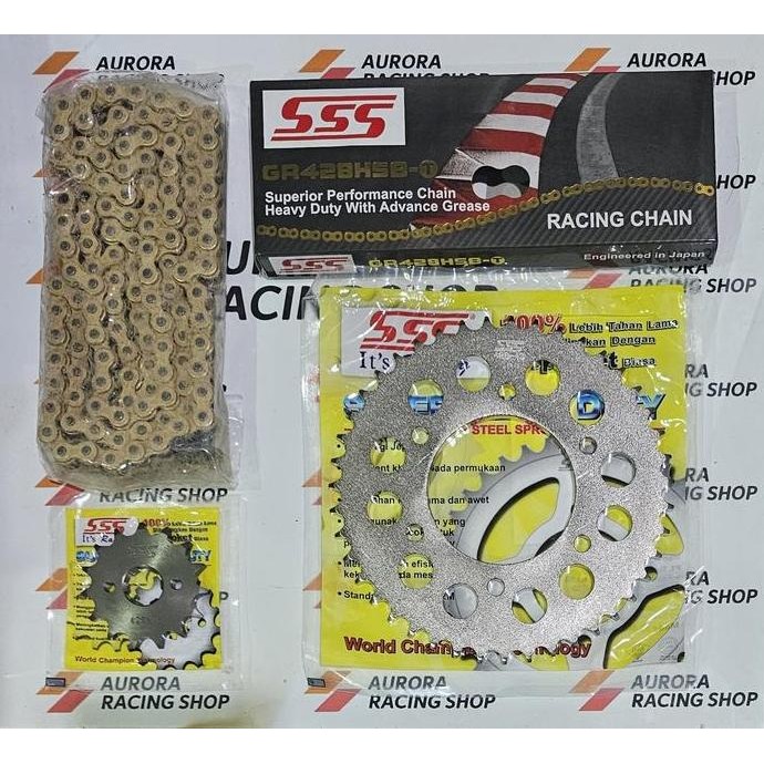 Gir Set SSS 428 Yamaha Mx King 150 &  Rantai SSS 428 HSBT