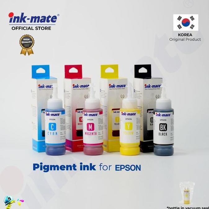 Tinta Pigment Inkmate Printer Epson L Series L360/L550/R230 4 Warna New Stok