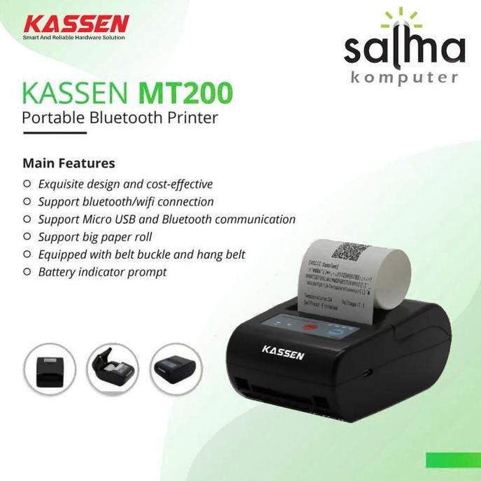 Mobile Printer Bluetooth Kassen Mt200 Resmi Support Moka Pos New Stok