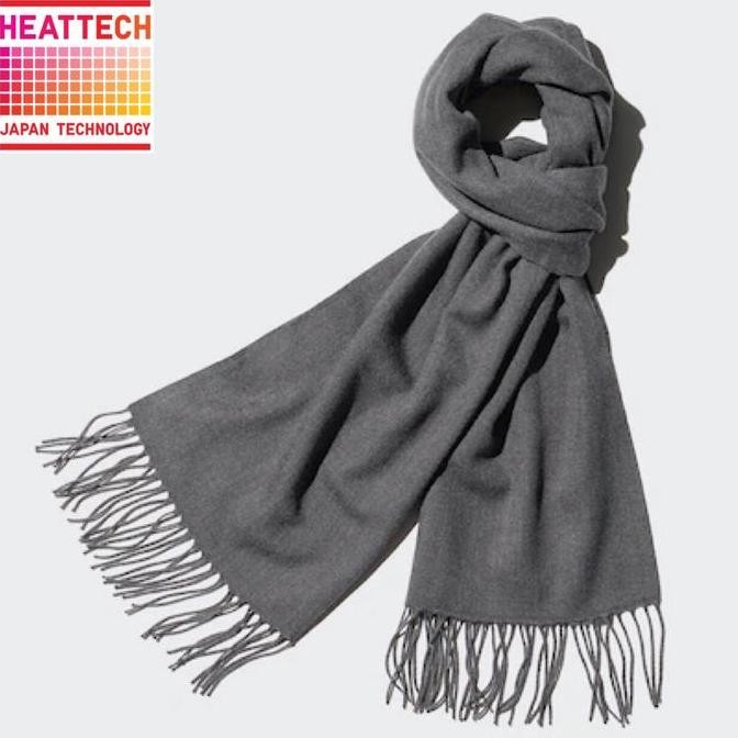 Uniqlo Heattech Syal Scarf Winter Polos Gray (Best Quality)