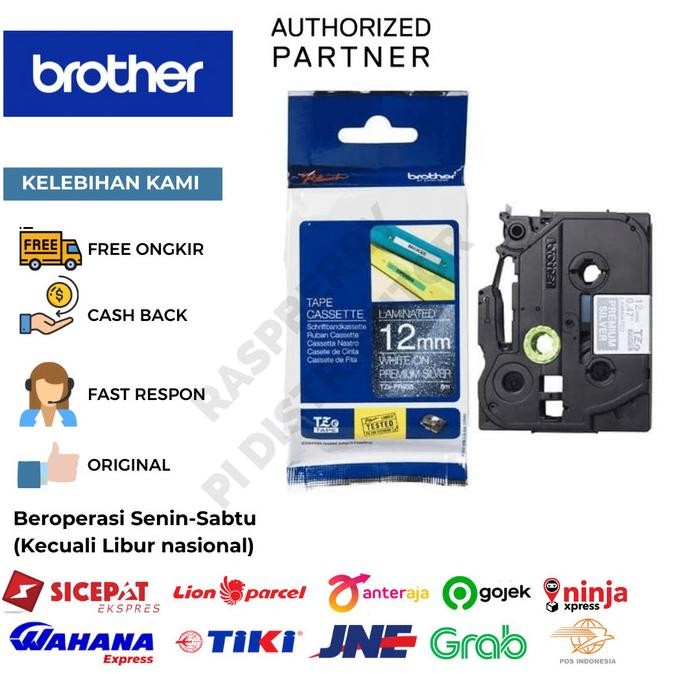 

Brother Label Tze-Pr935 White On Silver Tape 12Mmx4M Tzepr935 New Stok