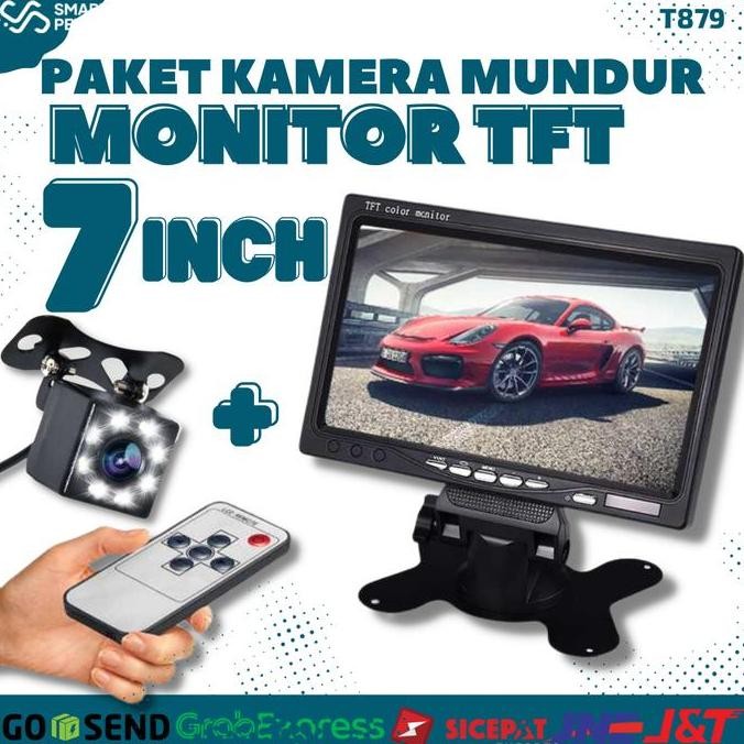 Tersedia Layar Monitor Mobil 7 Inch LCD Kamera Mundur Parkir Mobil Camera 8 LED