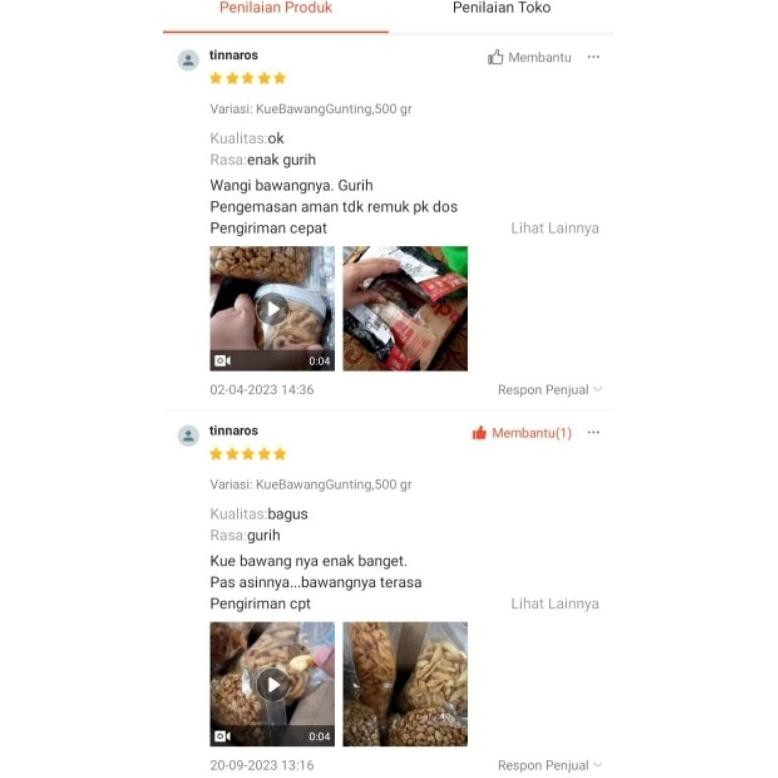 

Ready Kue Bawang Gunting Khas Padang 500 Gr { 1/2 Kg }