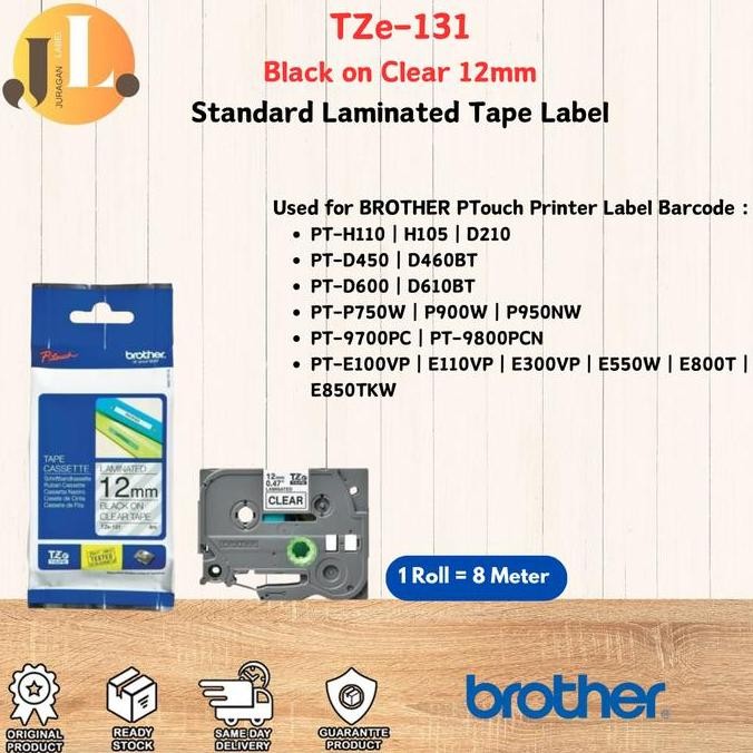

Brother Ptouch Label Black On Clear 12Mm |Tze-131|Tze 131|Tze131| New Stok