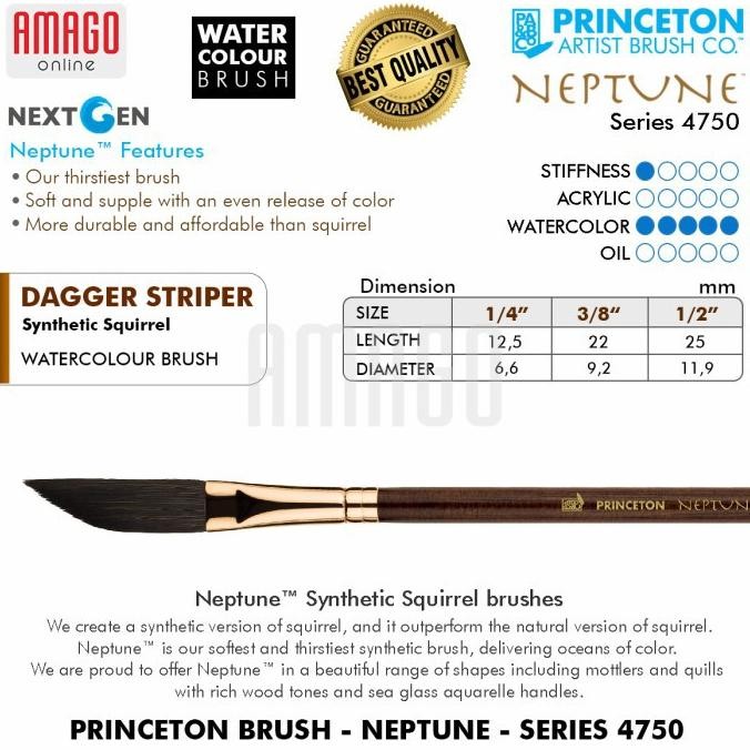 

Kuas PRINCETON Neptune Watercolour Brush - Dagger - Pilih Ukuran AST