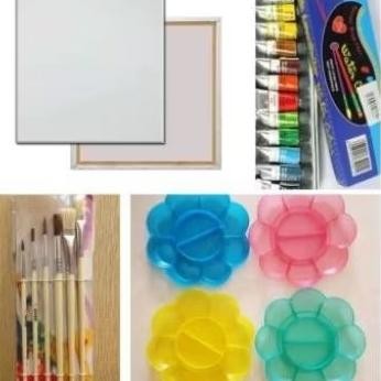 

Paket Kanvas Lukis (Kanvas 40x40 + Kuas + Palet +Cat air) AST