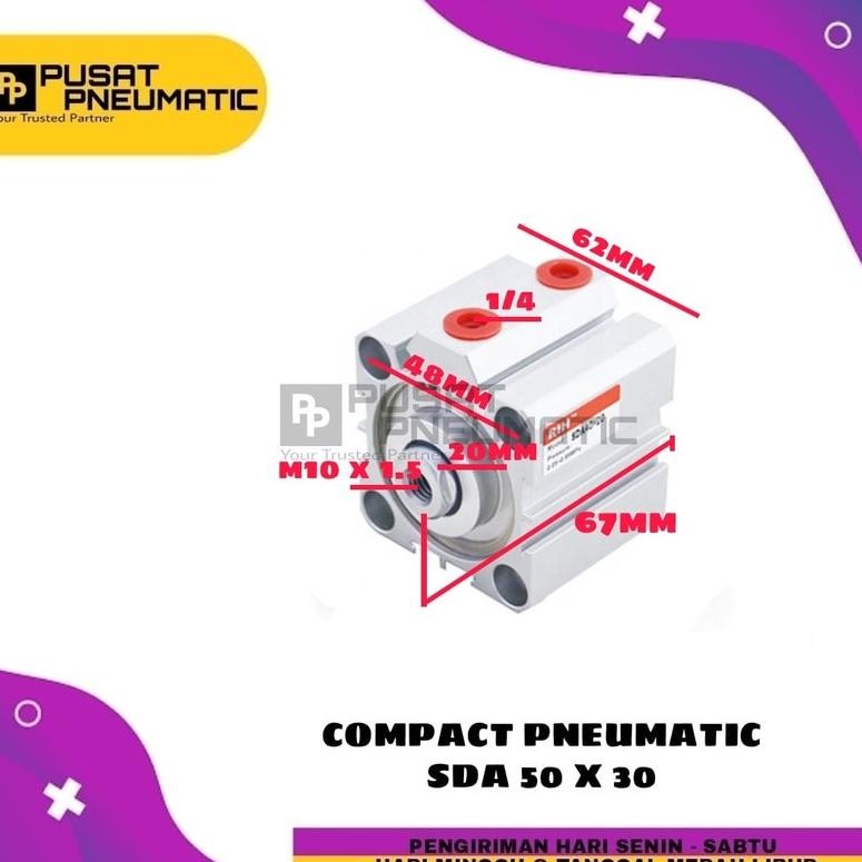 

PNEUMATIC COMPACT CYLINDER sda50X30 / SDA 50 X 30 AST
