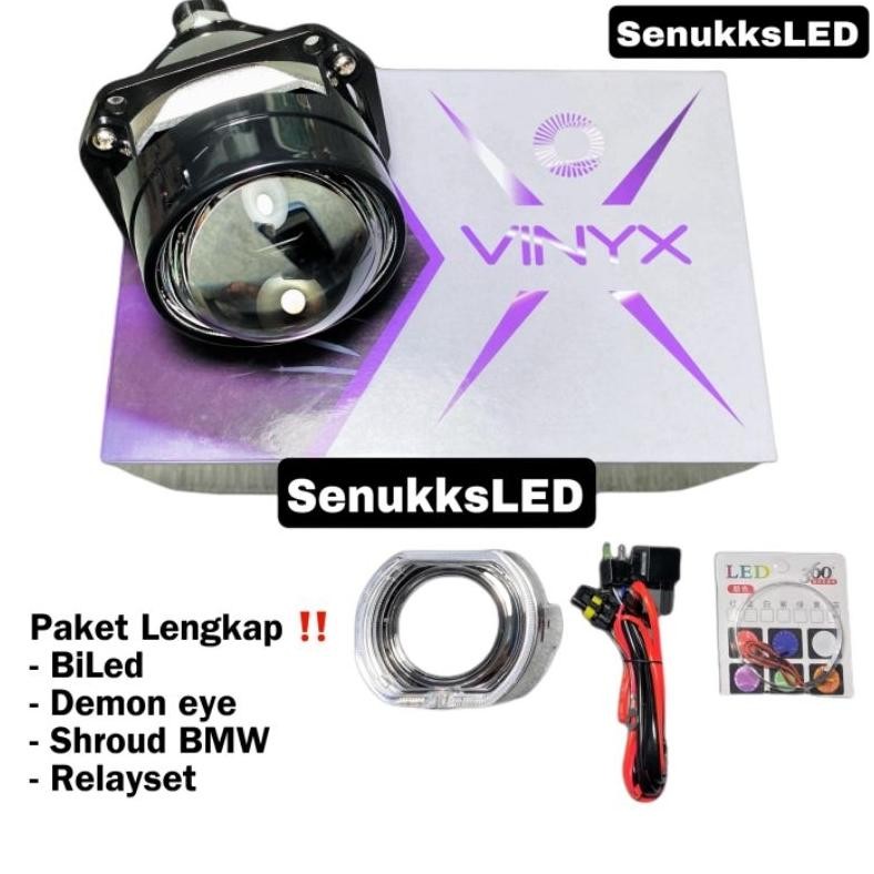 Combo paket lengkap Projector Biled Vinyx P3 2.5 INC Purple Lens vinyx p3 50 watt biled p3 vinyx bil