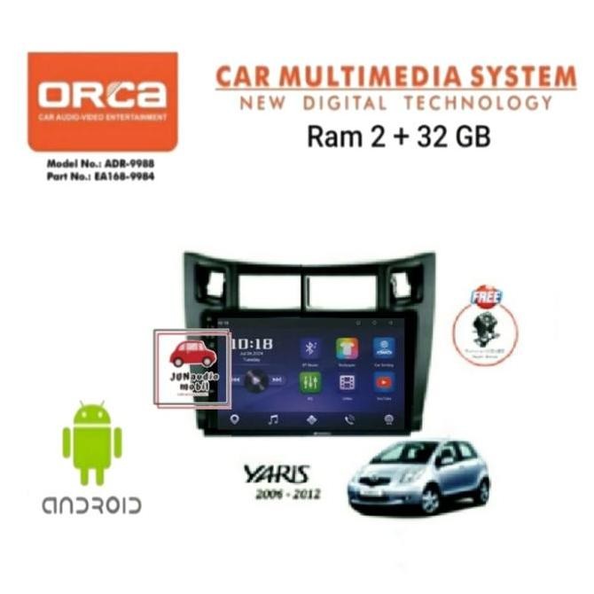 Tersedia Head Unit Android Orca Eco 9 Inch OEM Yaris Bakpao 2005 Up + Kamera