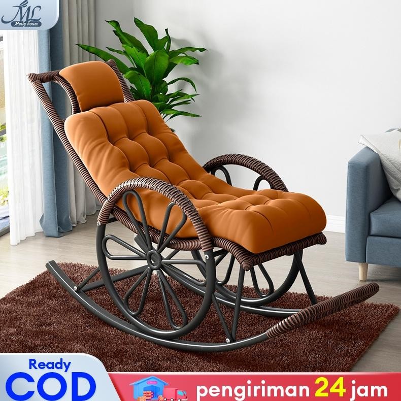 Kursi Goyang Rotan Kursi Rotan Kursi Santai Kursi Malas Kursi Goyang Santai Bantal Opsional