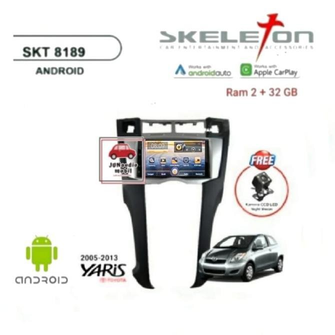 Tersedia Head Unit Android Skeleton 7 Inch OEM Yaris Bakpao 2005 Up + Kamera