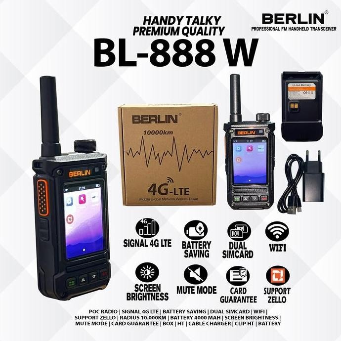 BEBAS ONGKIR - HT POC 4G BERLIN BL-888 W Simcard | Wifi | Support Zello