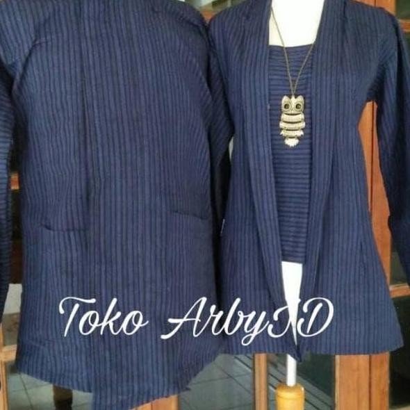 TERBARU Surjan lurik pria dan kebaya lurik wanita motif lurik biru| GM
