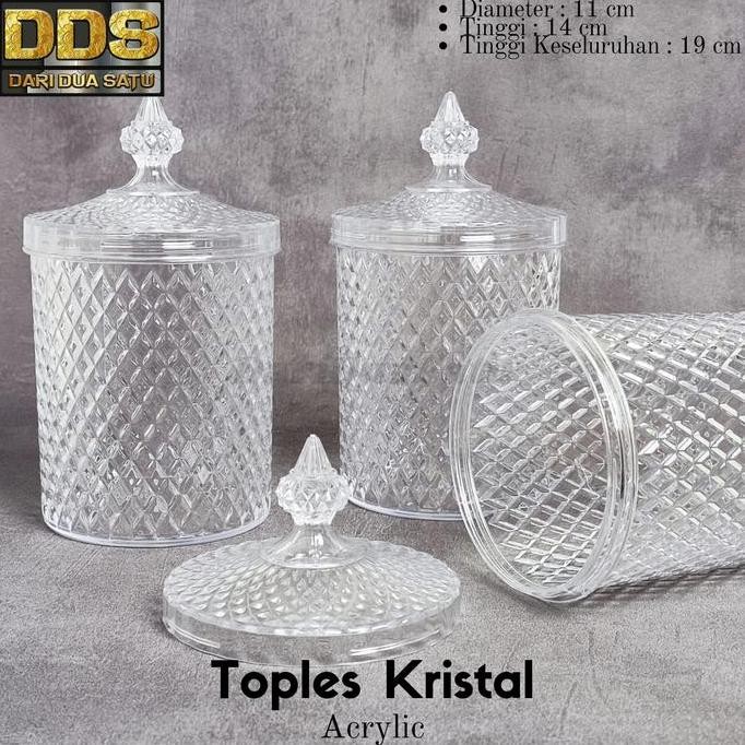 Toples Kristal Akrilik Kue Kering Kacang Permen 1000 Ml