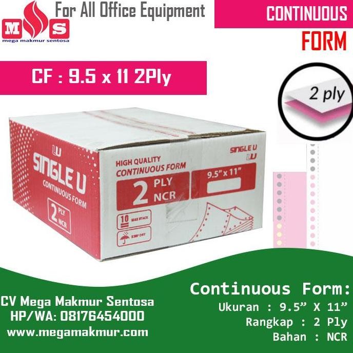 

TERMURAH - KERTAS CONTINUOUS FORM K2 UK: 9.5 X 11 2Ply Atau 2Ply/2 PRS