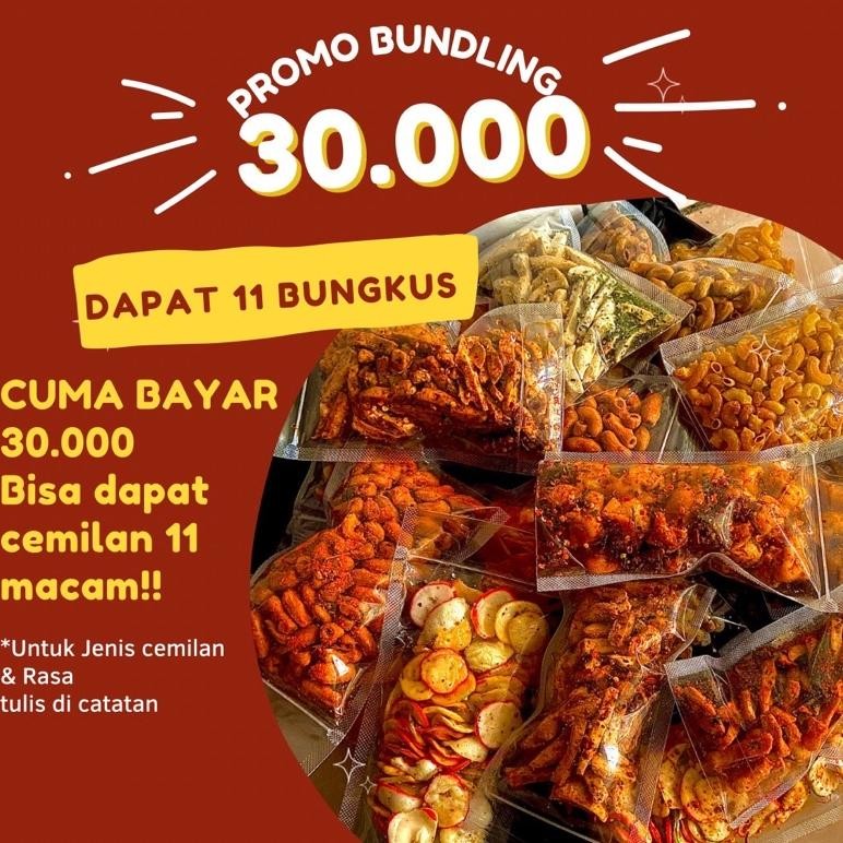 

11 Bungkus Cemilan Bebas Pilih Hanya 30.000 Uk50gram (Pilih Variasi Cemilan Di Deskripsi)