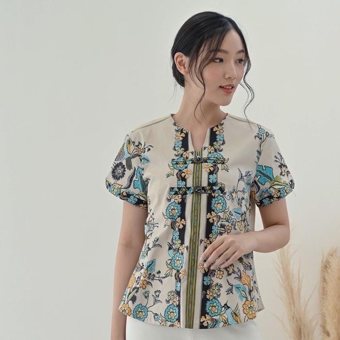 Terlaris- Atasan Blouse Batik Wanita - Baju Cheongsam Imlek