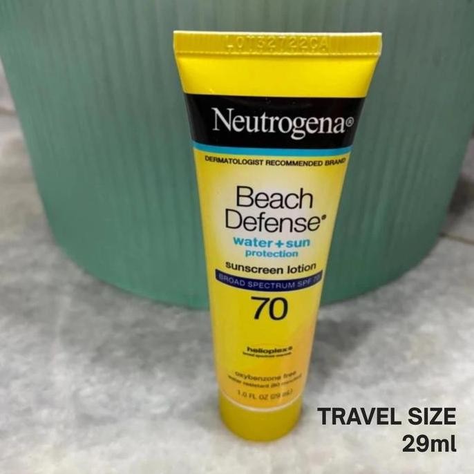 NEW NEUTROGENA Beach Defense Water + Sun Protection Sunscreen Lotion SPF70 Travel Size 100% Original