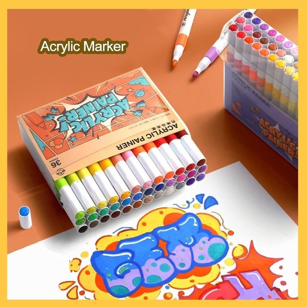 

Acrylic Marker Spidol Akrilik Pen Akrilik Marker Warna Cepat Kering Tahan Air Spidol Acrylic Painter AST
