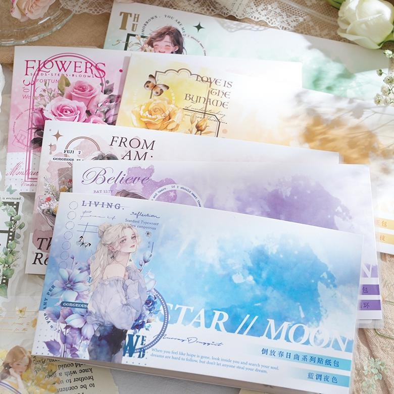 

12 Lembar Stiker Seri Lagu Musim Semi (Kiss-Cut) Dekorasi Buku Pegangan Retro Sederhana Stiker Perekat Diy Journal Scrapbook AST