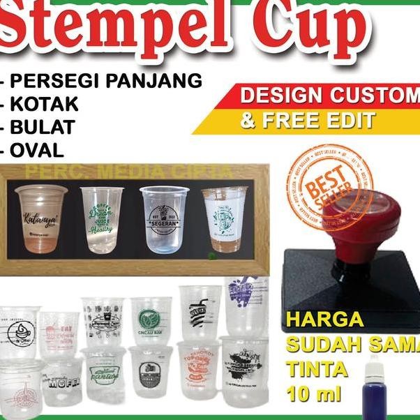 Stempel Gelas Cup Mika Plastik Kaca