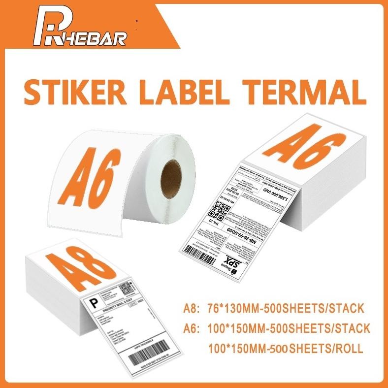 

Label resi termal 76x130mm 100x150mm 80x60mm Stiker kode batang RHEBAR AST