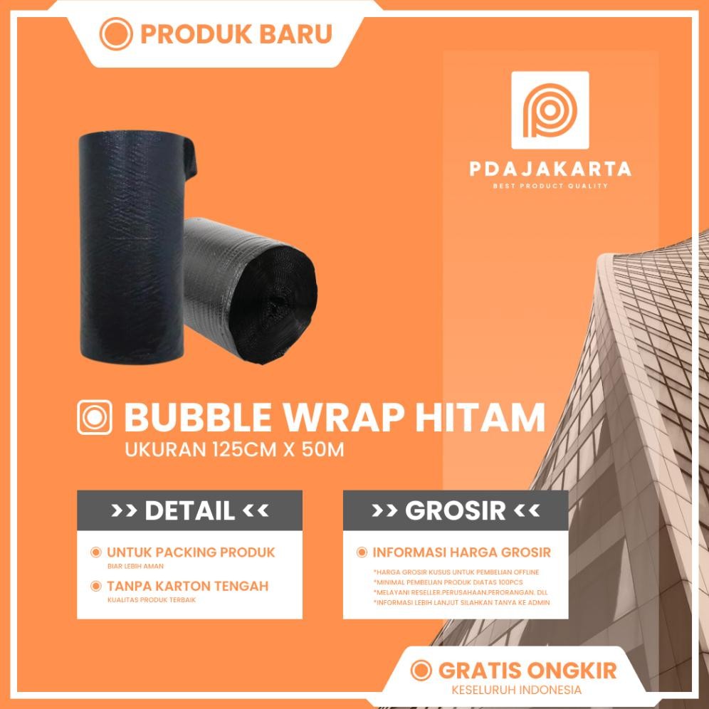 

KHUSUS KARGO BUBBLE WRAP PREMIUM QUALITY | BUBBLE WRAP HITAM TEBAL 125 x 50 CM AST