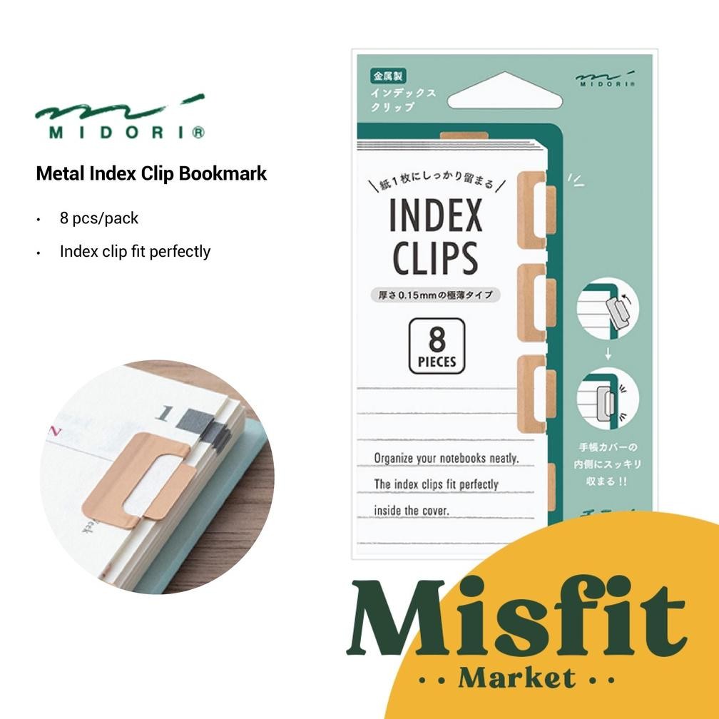 

MIDORI Metal Index Clip Bookmark Klip Pembatas Buku Halaman AST