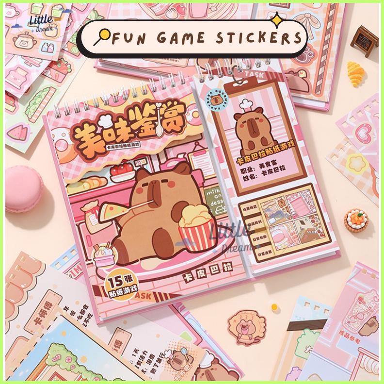 

FUN GAME DIY STICKER Book 3D Capybara Painting book Stress Relief Creativity for Fun AST