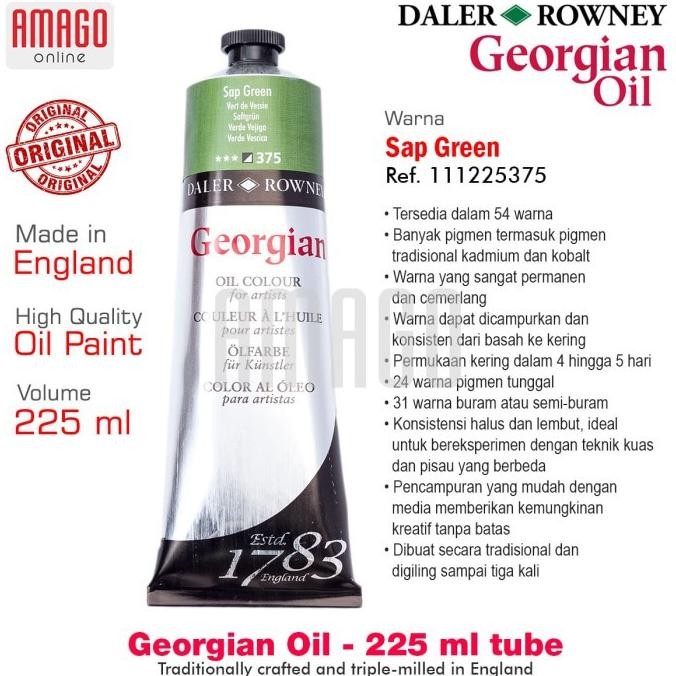 

Cat Minyak Lukis DALER-ROWNEY Georgian Oil Paint 225 ml - Sap Green - 111225375 AST