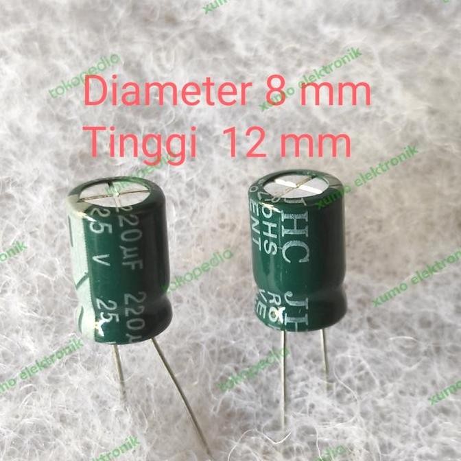 Murah 1000 Pcs Elco 220Uf 25V Elko Capacitor Kapasitor 220 Uf 25 V