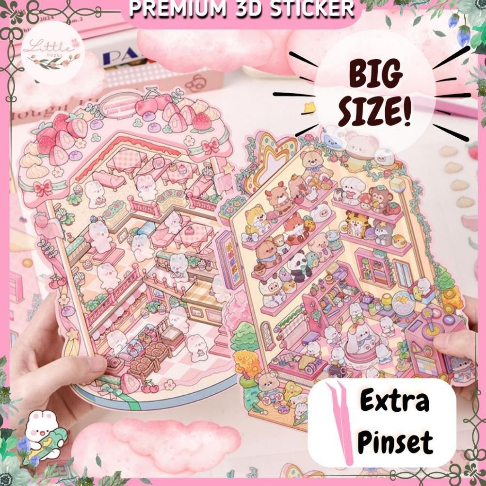 

BIG SIZE STICKER 3D Premium Satisfying Decoration Landscaping Creative Mainan Anak Lucu Korea Viral AST