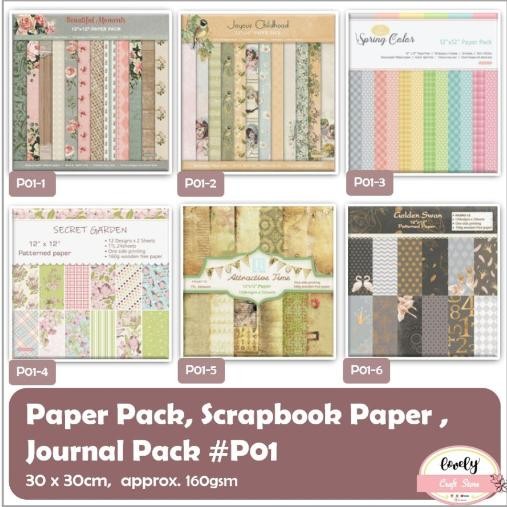 

LovelyCraftStore | P01 ~ 30x30cm (24pcs) Paper Pack Scrapbook Paper Art Deco Bullet Journal Paper AST