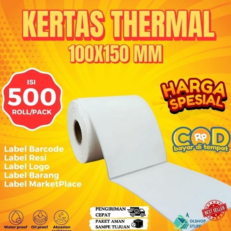

KERTAS THERMAL 100X150 LABEL STICKER BARCODE A6 AST