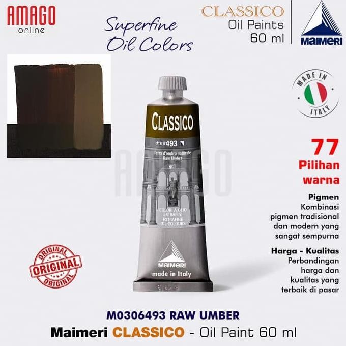 

Cat Minyak Lukis MAIMERI Classico - Oil Paint - Raw Umber - 60ml - M0306493 AST