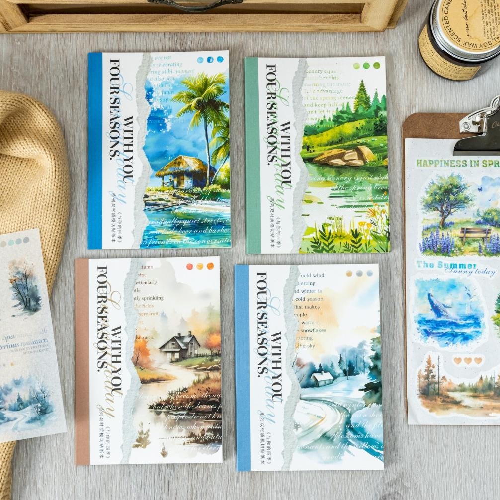 

20 Lembar Stiker Seri Empat Musim Bersamamu (Kiss Cut) Dekorasi Buku Pegangan Retro Sederhana Stiker Perekat Diy Journal Scrapbook AST