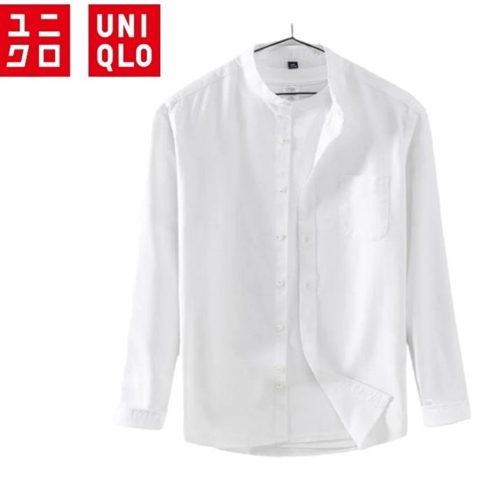 UNIQLO Kemeja Putih Panjang Shanghai Pria Slimfit