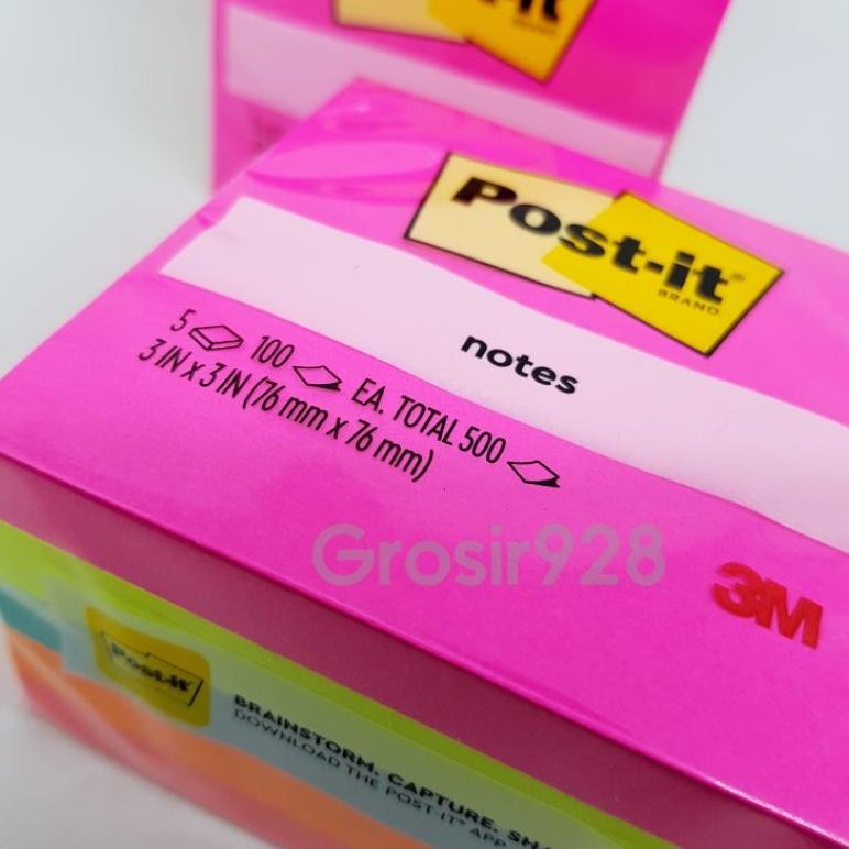 

Sticky Notes / Post It 3M Original 654-SSAN Memo 3x3 76x76 (5 warna 450 lembar) AST
