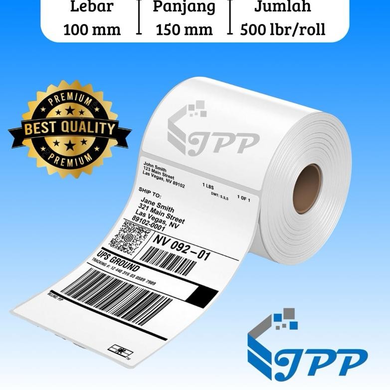 

KERTAS STIKER LABEL THERMAL 100X150 LABEL BARCODE LABEL RESI A6 500PCS TERMURAH DAN BERKUALITAS AST